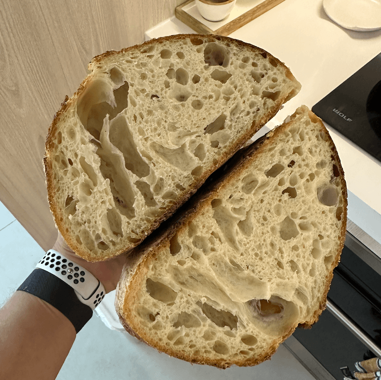 Sourdough country loaf crumb