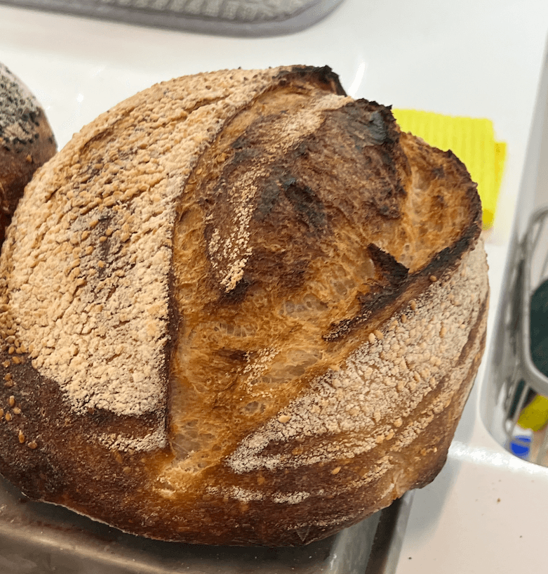 Sourdough country loaf crust
